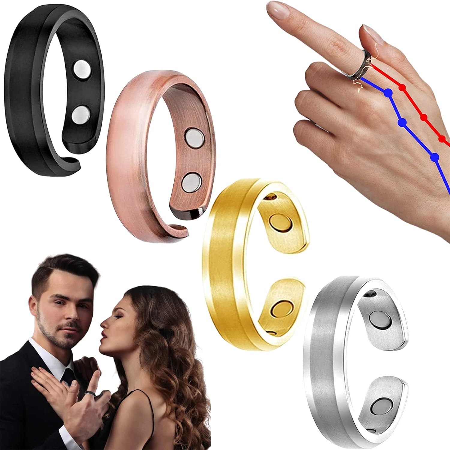 PowerBoost Men Resizable Ring, Elegant Titanium