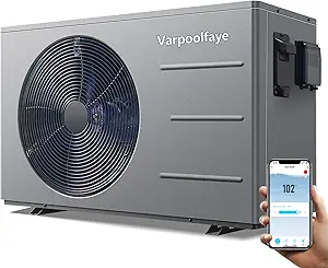 40000 BTU Electric Pool Heater For Inground Pools 12000 Gallon Swimming Pool Heat Pump Above Ground Pool Heater Heating Cooling WiFi Control Schedule 220V
