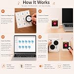 Magnetic Refrigerator Magnet NFC Induction Singing Speaker, Rotating Vinyl Record Player Smart Mini Jukebox with 9 Stickers, Gift for Lovers Family (Rotating Version)