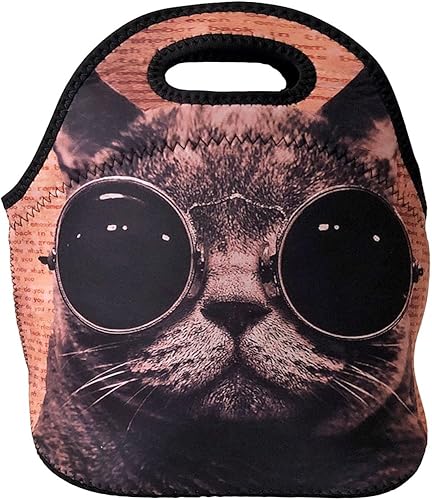 Miniatura 2 de Wrapables Bolsa de almuerzo de neopreno aislada, gato loco