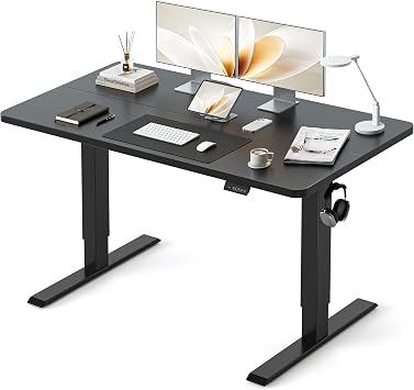 CubiCubi 48x30 Large Electric Standing Desk, 30" Deep Desktop, Black