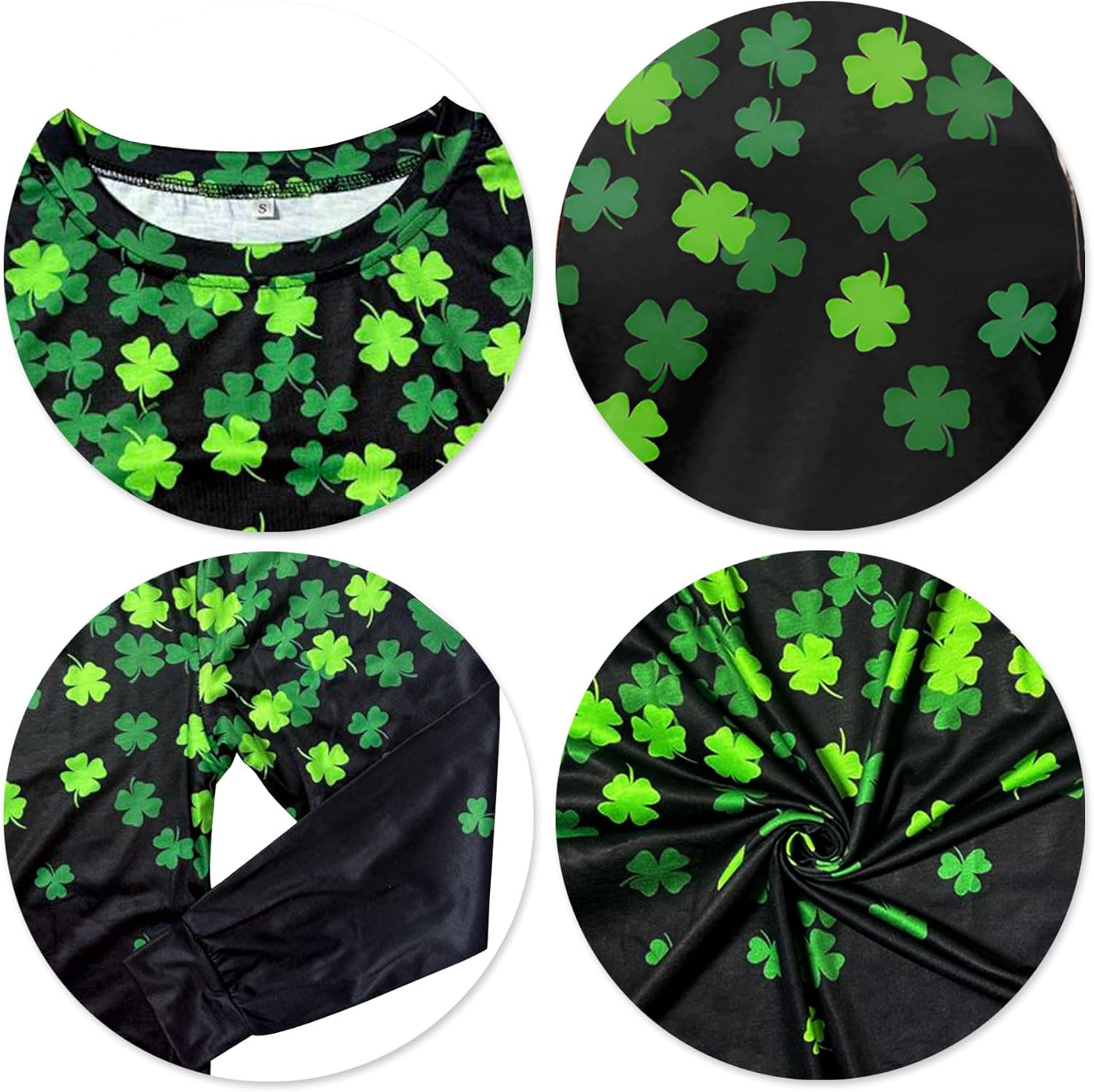 St. Patricks Day Shirts for Women: Irish Shamrock T Shirt Clovers St Patrick's Day Long Sleeve Tops - Image 5