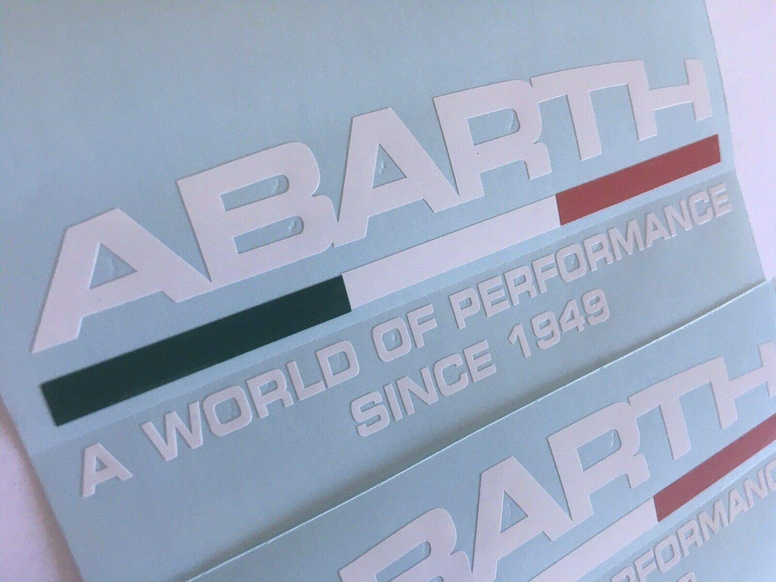 Abarth World of Performance - Adesivi per finestrini e per portiere per Fiat 500, bandiera italiana, 2 pezzi
