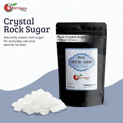 Miniatura 7 de NY SPICE SHOP Azúcar de roca  Bolsa de 1 libra de cristales de caramelo de roca  Rocas de azúcar  Cristales de azúcar  Caramelo de roca  Azúcar de