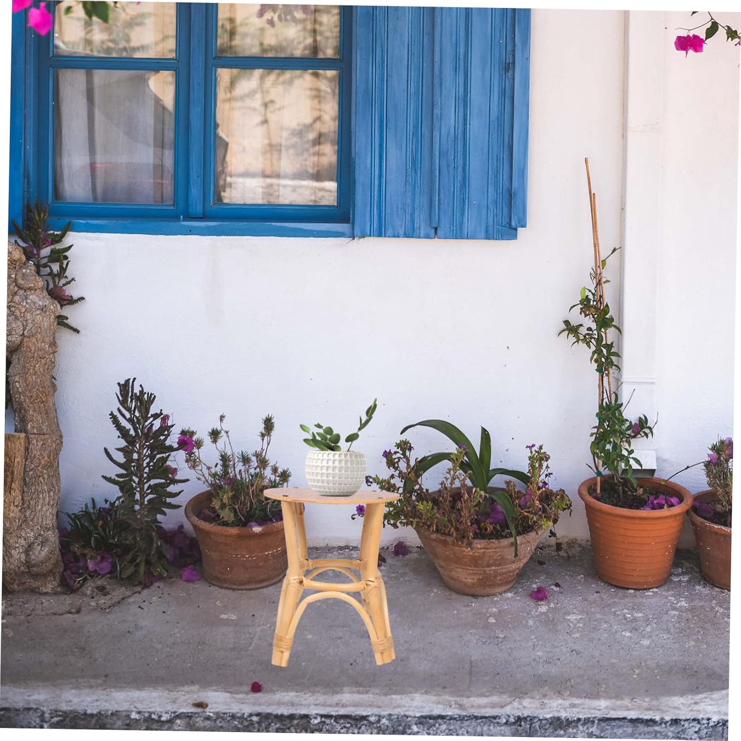 VICASKY Indoor Rattan Plant Holder Flower Pot Rack for Garden Balcony and Room Display Stylish Potted Plant Stand