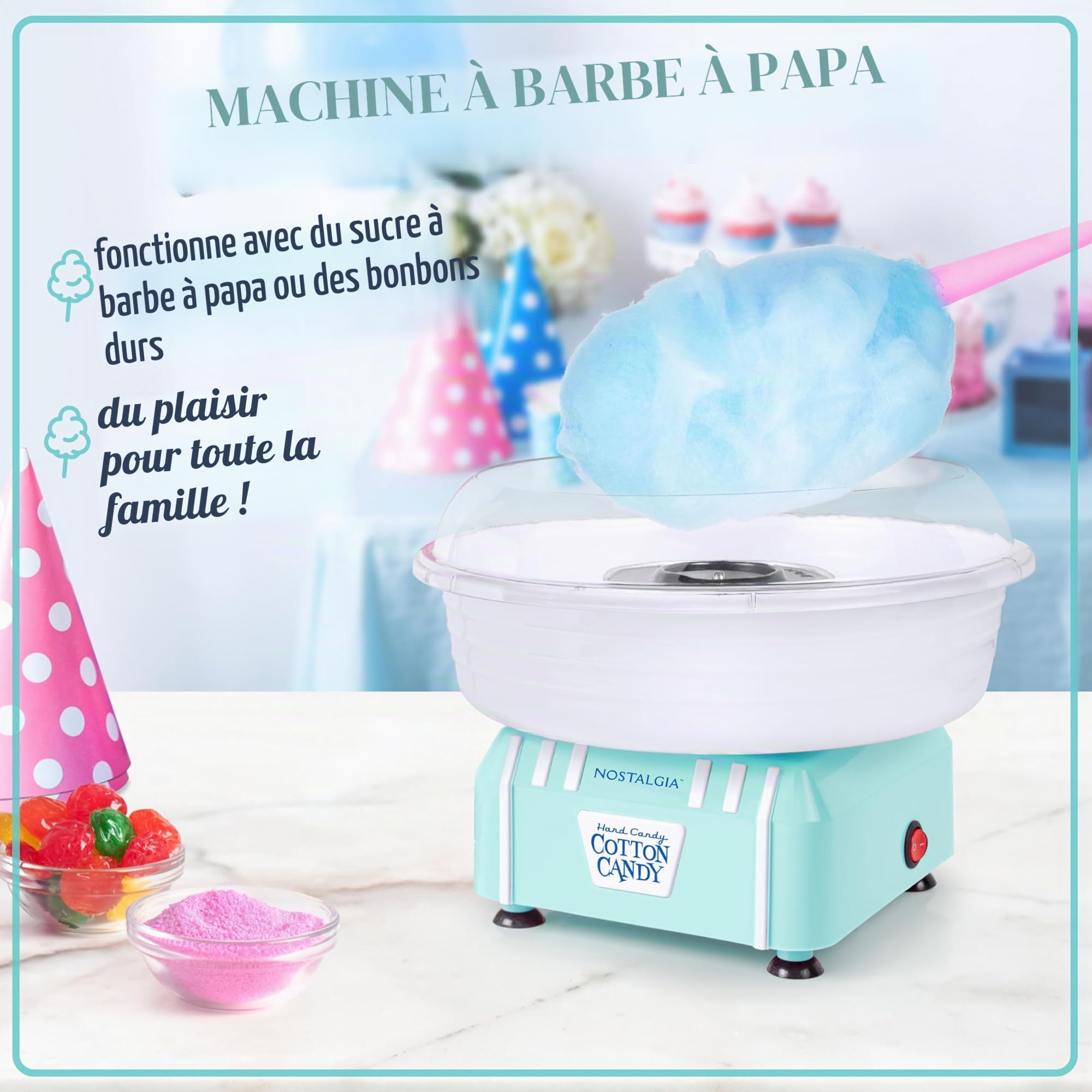 Nostalgia Machine à barbe à papa Aqua-Aqua