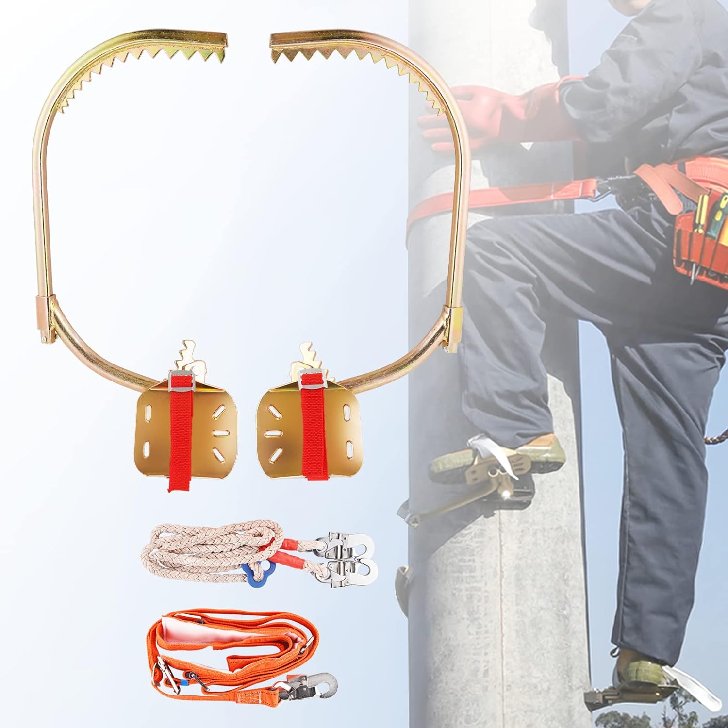 Msfullsea Tree Climbing Spikes Pole Tree Climbing Gear Pole