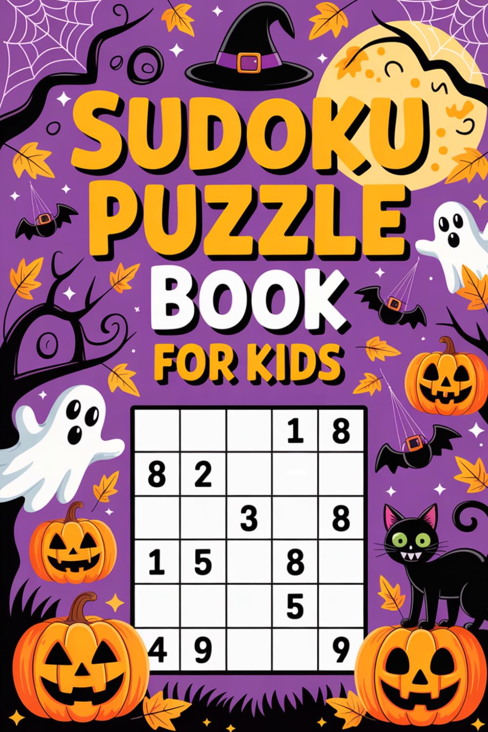Halloween Sudoku Easy Puzzle: Portable Activity Companion for Ages 9-12 Years