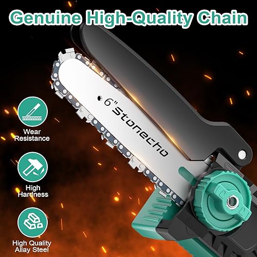 Miniatura 4 de Mini motosierra inalámbrica de 8 pulgadas y 6 pulgadas, mini motosierra sin escobillas, 2 motosierras eléctricas de batería de 2000 mAh, motosierra