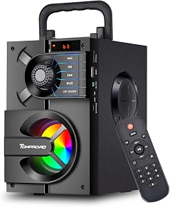 Portable Bluetooth Speakers with Subwoofer Wireless Stereo Sound Rich Bass, Outdoor Party Speaker Support Remote Control F…