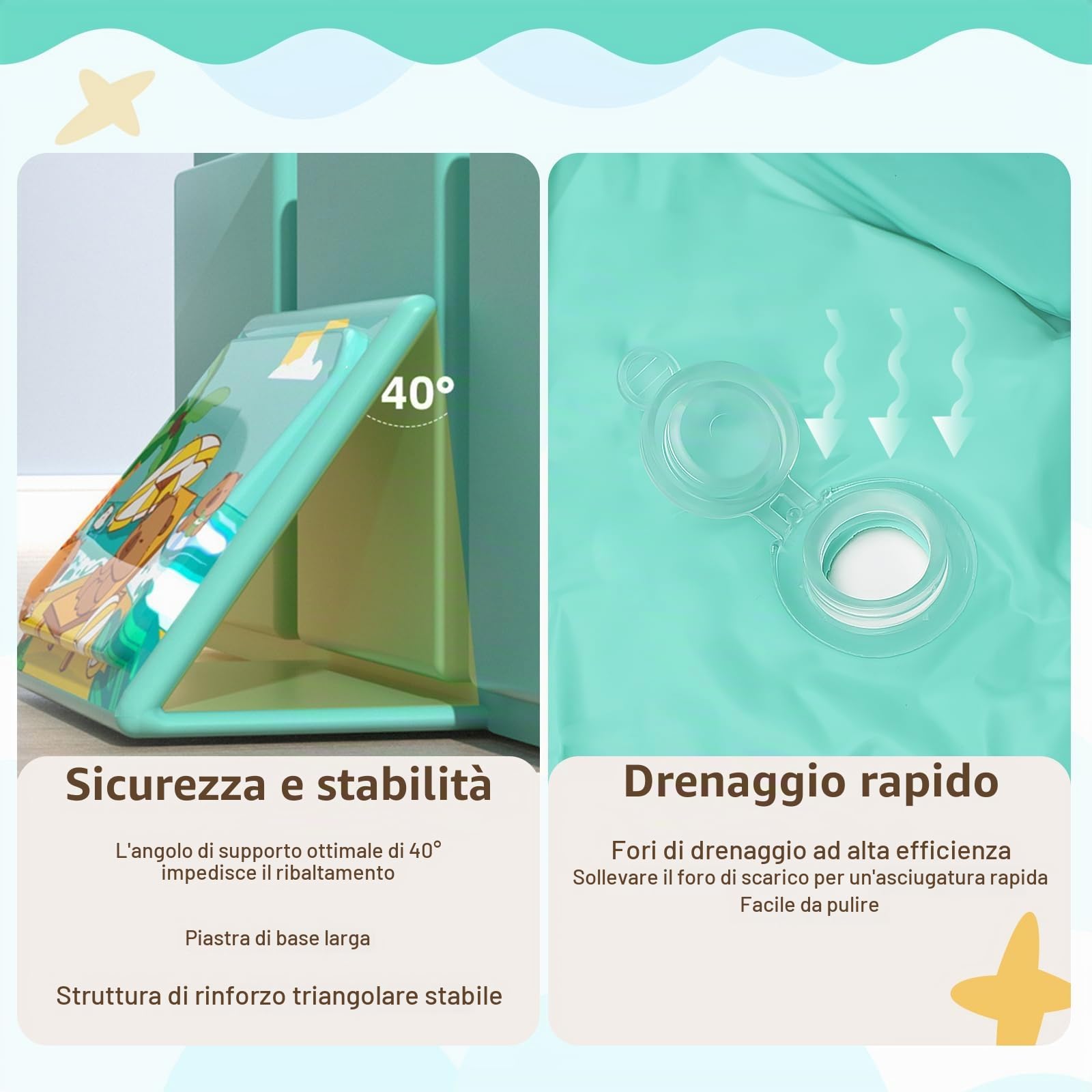Vaschetta Vasca Bagnetto Neonato Pieghevole, Vasca da Bagno Portatile Multifunzionale per Bambini da 0 a 8 Anni, Design all-in-one con Tappo di Scarico, Salvaspazio, Antiscivolo, Verde
