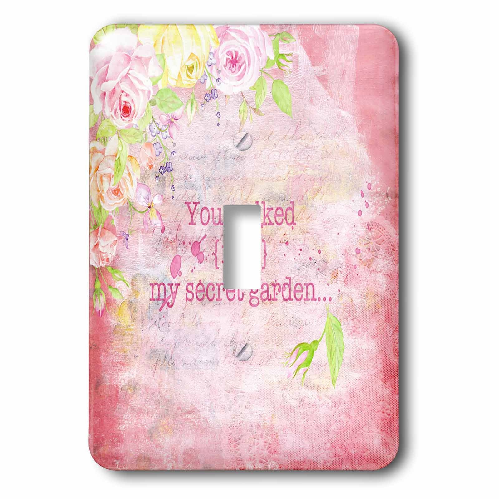 Interrupteur décoratif floral rose pour remplacer un bouton blanc terne