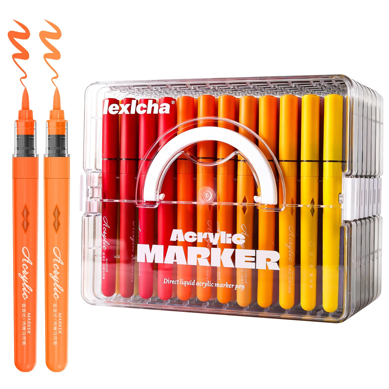 LEXICHA 84 Colors Acrylic Markers Pens with Portable Storage Case | Paint Markers for Roc…