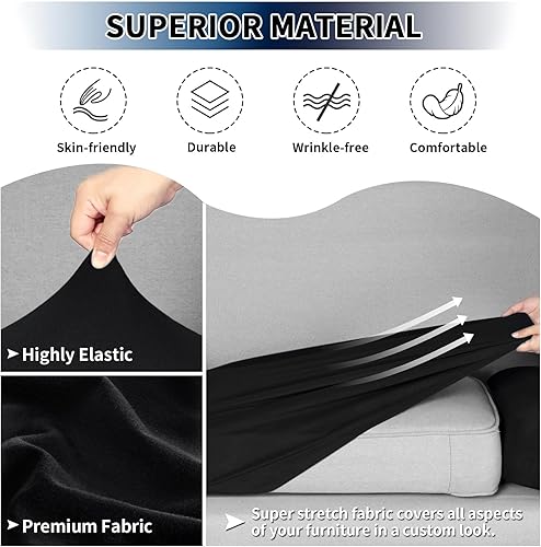 Miniatura 3 de PureFit Fundas de cojín 100% impermeables, fundas elásticas para asiento de sofá, fundas de cojín de repuesto, protector de muebles para niños y