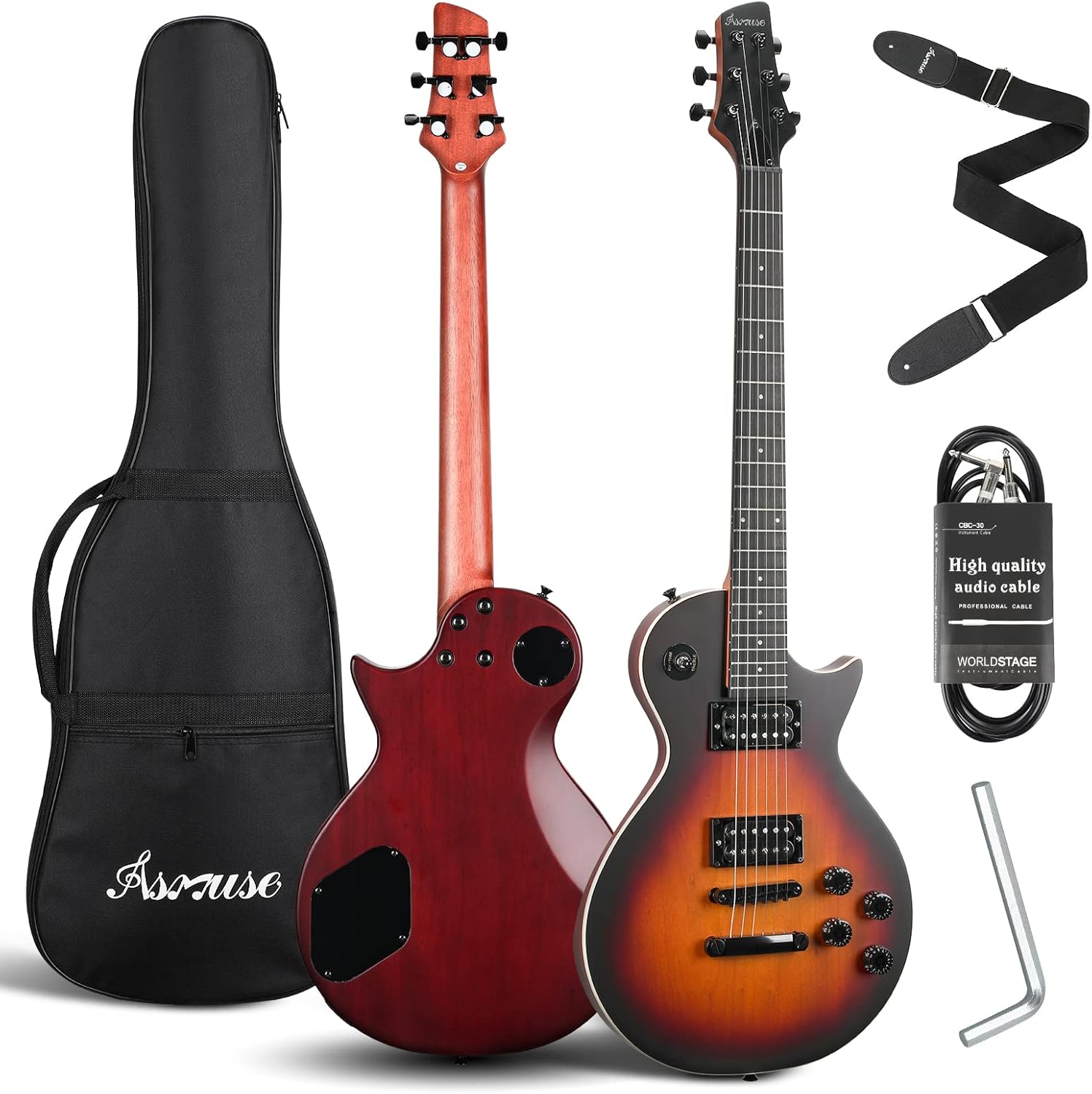 Asmuse 39 Inch LP Electric Guitar Kit, Solid Body Les Paul