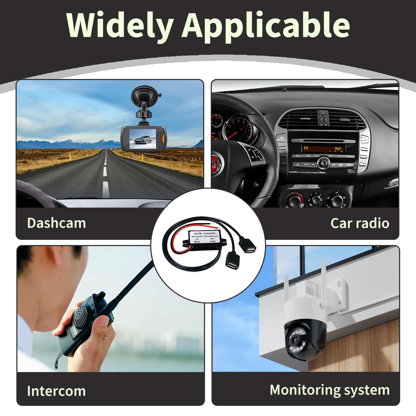 Convertitore 12V a 5V USB, Adattatore USB Auto 12V a 5V DC 3A con Doppia Uscita, Modulo Step Down per Auto, Carica Dispositivi, Regolatore di Tensione, Adattatore per GPS Telefono MP3 Camera Autoradio