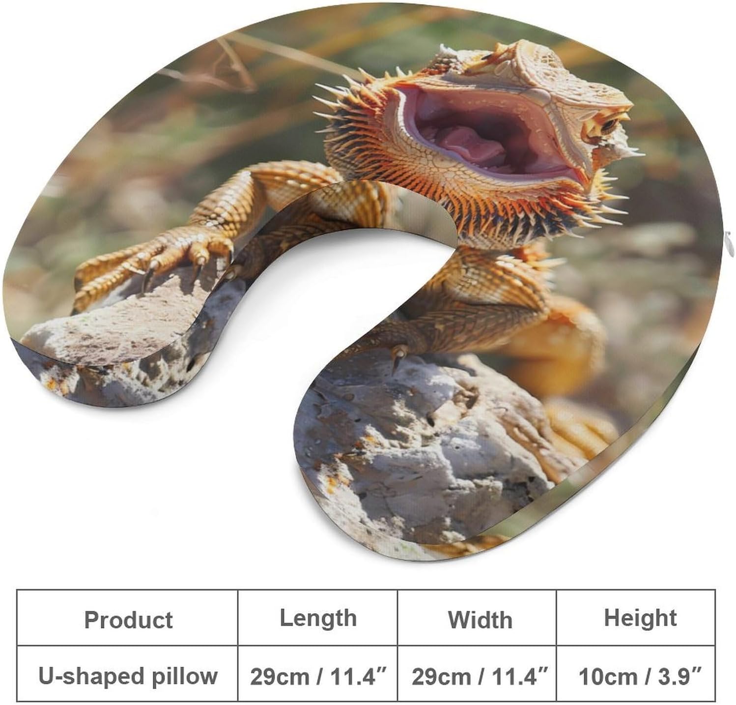 Cool Bearded Dragon Lizards Travel Pillow U Shape Neck Pillow Washable Pillowcase for Sleeping Chair