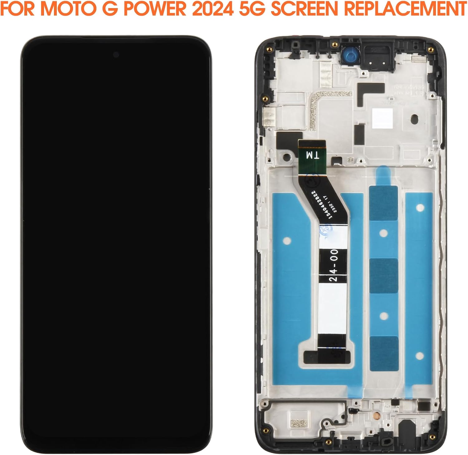 for Moto G Power 5G 2024 Screen Replacement for Moto G Power 2024 XT2415 LCD Display XT2415-1 LCD Digitizer Touch Screen Assembly Repair Part with Frame