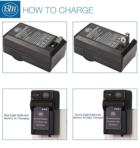 Miniatura 4 de BM Premium EN-EL12 Batería y cargador para Nikon Coolpix A1000 B600 W300 A900 AW100 AW110 AW120 AW130 S6300 S8100 S8200 S9050 S9200 S9300 9400 S9500