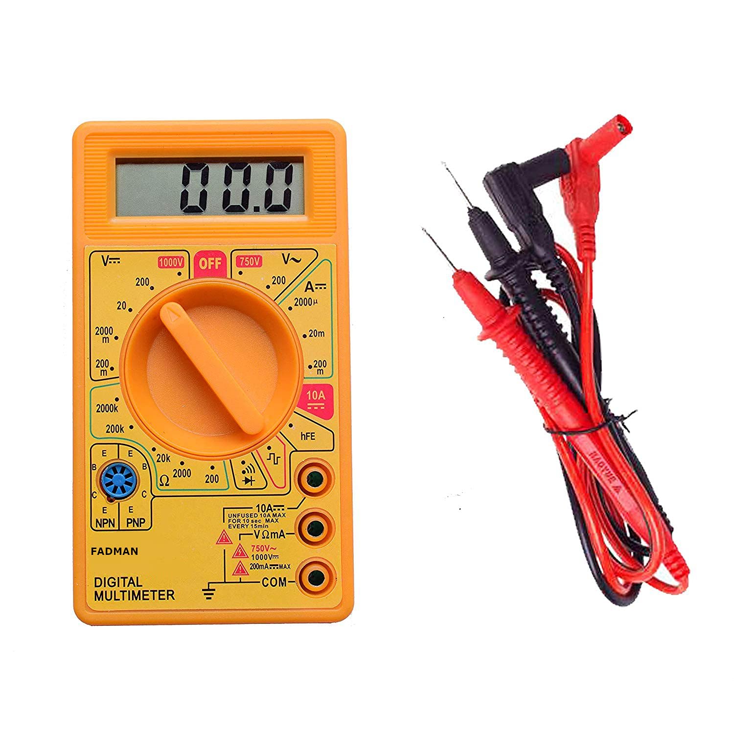 FADMAN FD-10 DIGITAL MULTIMETER YELLOW
