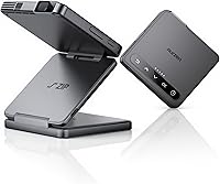 Aurzen ZIP Tri-Fold DLP Mini Projector: Pocket-Sized 720p Pico with 5000mAh Battery, Bluetooth 5.4, Auto Focus, Screen Mirroring - Grey