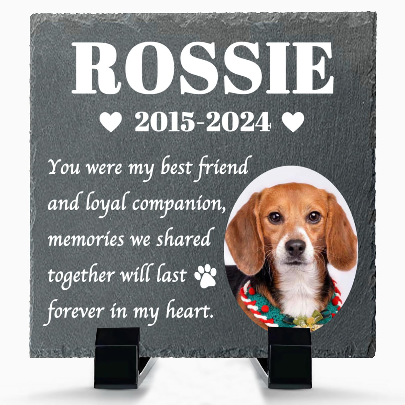 Alienc Personalised Pet Memorial Plaque – Dog Memorial Gifts, Cat & Dog Remembrance Gifts, Pet Plaques, Custom Grave Stone, Pet Tribute Keepsake