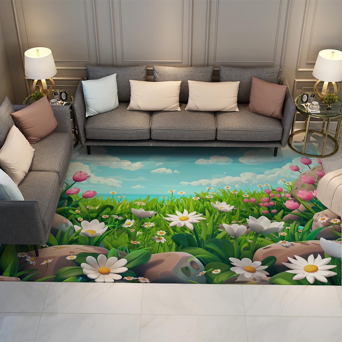Tapis salon 140x200cm lavable pour créer une descente de lit douce cartoon