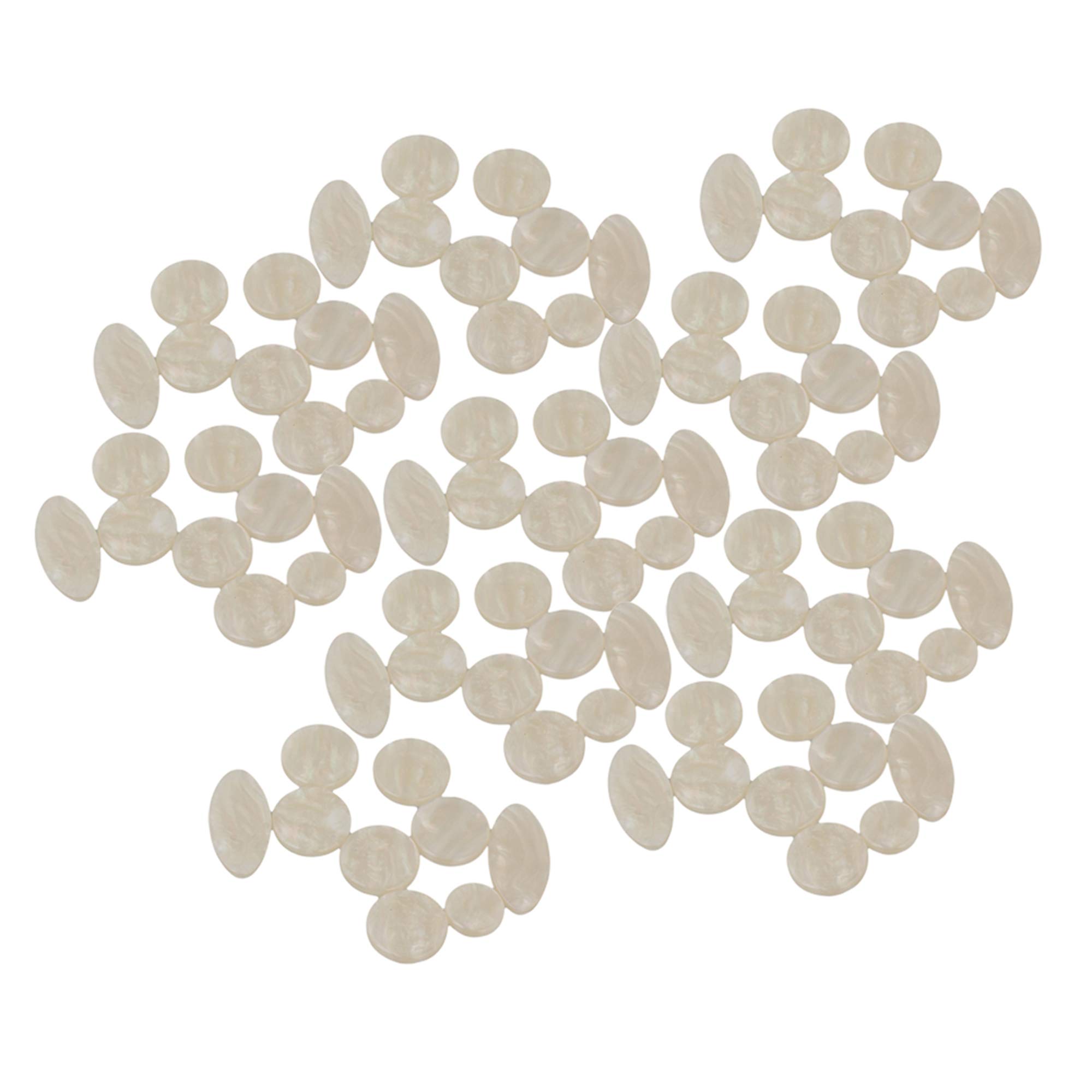 Lot de 90 boutons en plastique pour saxophone ténor avec incrustations nacrées 3 formes
