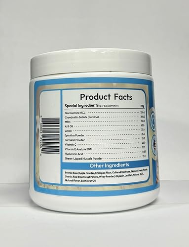 Miniatura 7 de Suplementos para perros para cadera y articulaciones, aceite de krill y glucosamina masticables suaves, suplemento articular para perros con aceite