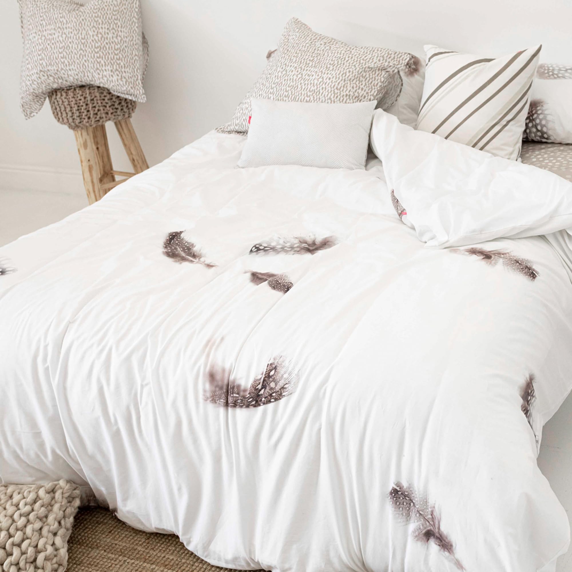 Funda nórdica 260x240 cm en tissu léger et respirant pour lit king size 180/200