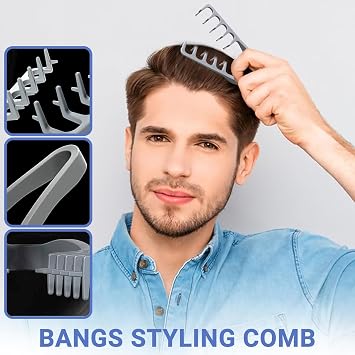 2Psc Texture Comb, Volumizing Wide-Tooth Hair Styling Comb, Roots Volume Tool Fluffy Styling-Combs, Wide Tooth Combs, Bangs Seam Grooming Accessory for Bangs Hairdressing