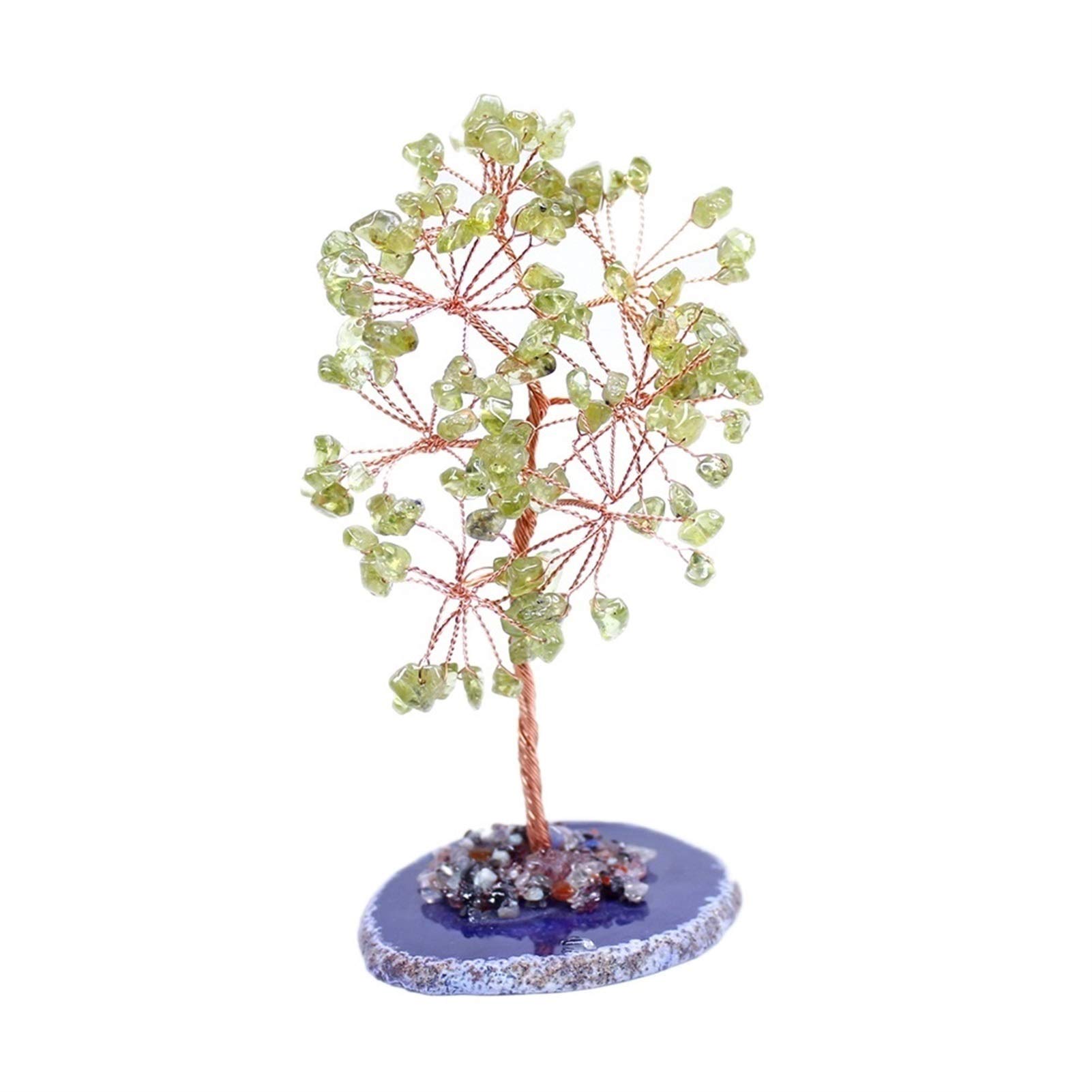 Arbre de cristal vert pour une décoration de bureau zen et chanceuse