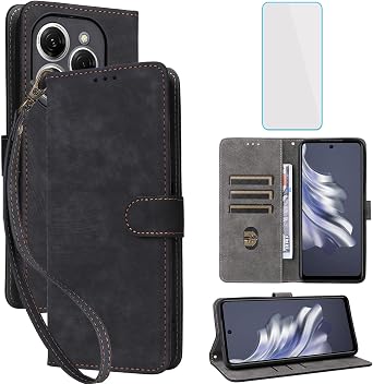 RFID Wallet Phone Case for Tecno Spark 20 Pro Black