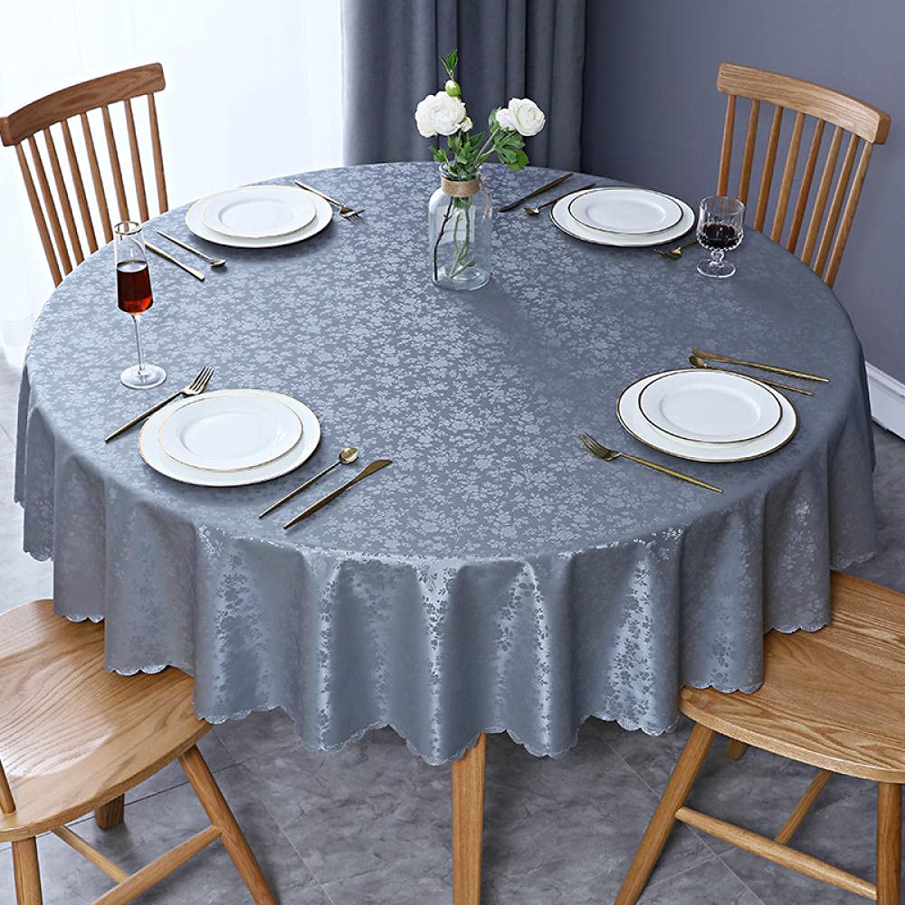 Mantel de Tela Antimanchas Grueso Duradero Impermeable Disponible en Varias Medidas Un Círculo Gris de 280cm de Diámetro.
