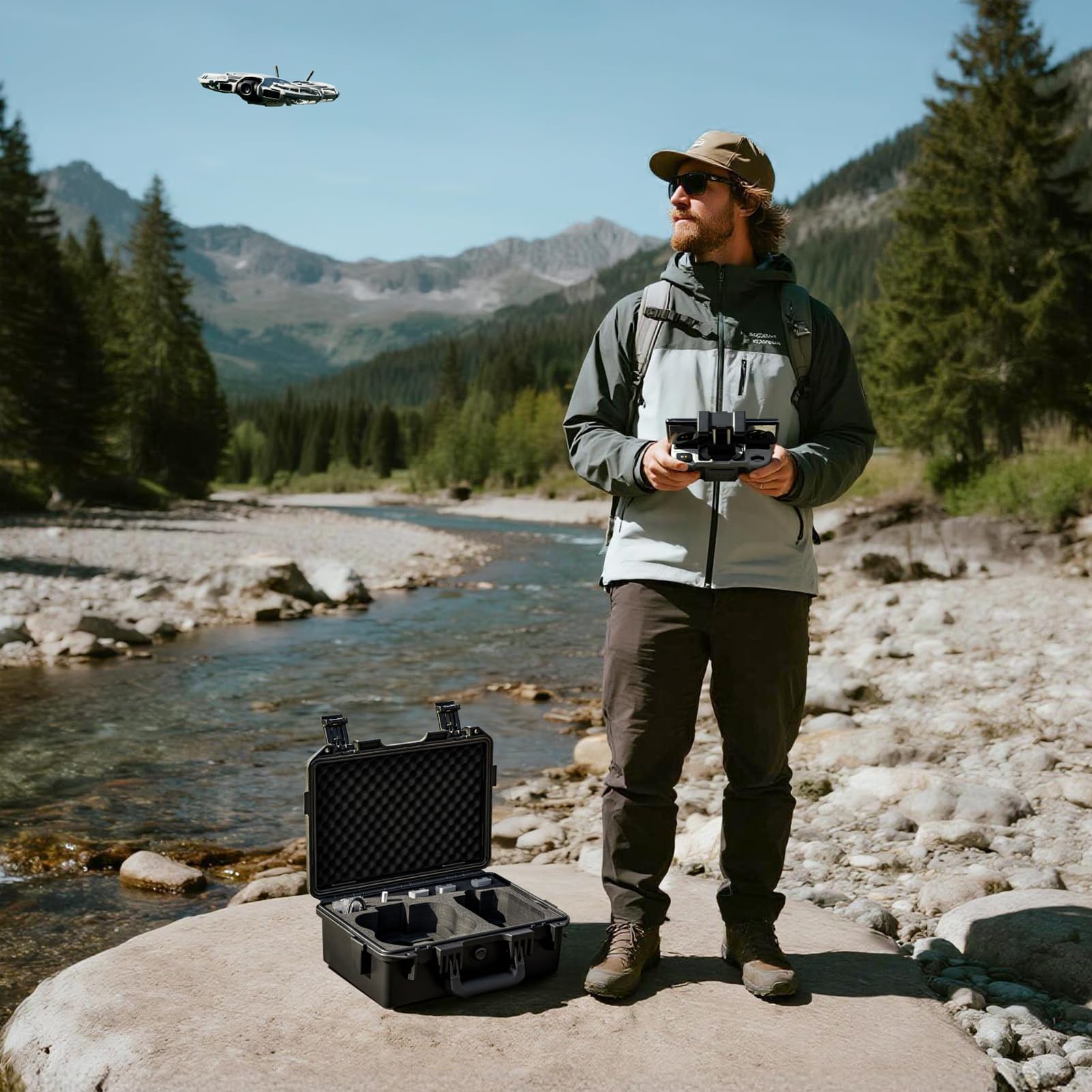 Lykus Titan N200 Maletín/Maleta/Estuche/Case Impermeable para dji Neo 2 Fly More Combo, RC-N3/N2, Compatible con 7 baterías [Solo MALETÍN]