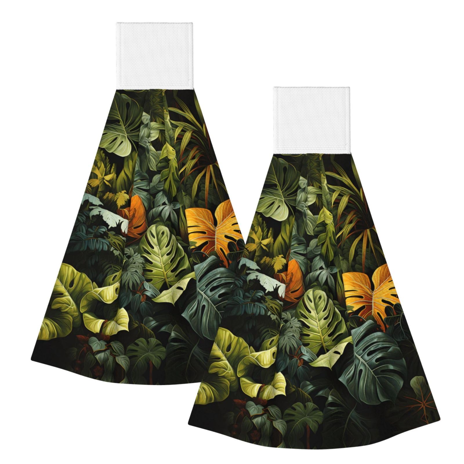 ZQYTGFDC Tropical Rainforest Palm Leaves Highly Absorbent Dish Towels Soft Coral Fleece Wipe