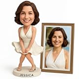 Classic Custom Bobblehead Doll for Women from Photo – Semi-Custom Head or Full-Body Custom, Personalized Handmade Soft-Clay Figurine, Gift for Wife, Girlfriend, Birthday, Anniversary