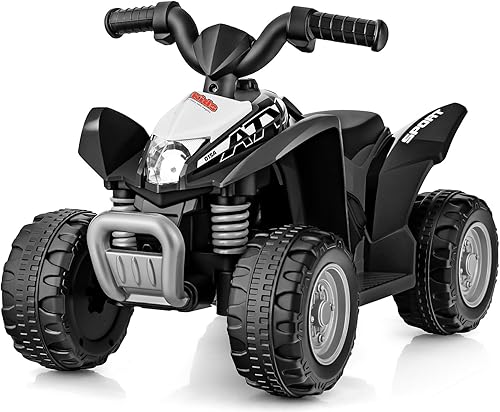 Vista 19 de OLAKIDS ATV para niños, vehículo eléctrico de 6 V para niños pequeños, auto motorizado de juguete de 4 ruedas para niños y niñas con luces LED, Coral