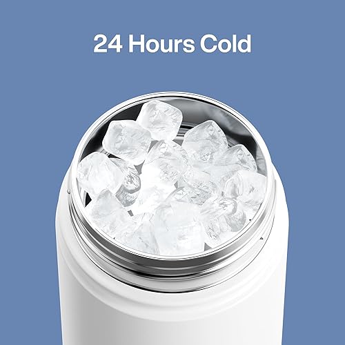 Miniatura 837 de ENCOOL Botella de agua aislada con popote, de acero inoxidable, a prueba de fugas, sin BPA, al vacío de doble pared que se mantiene fría durante 24