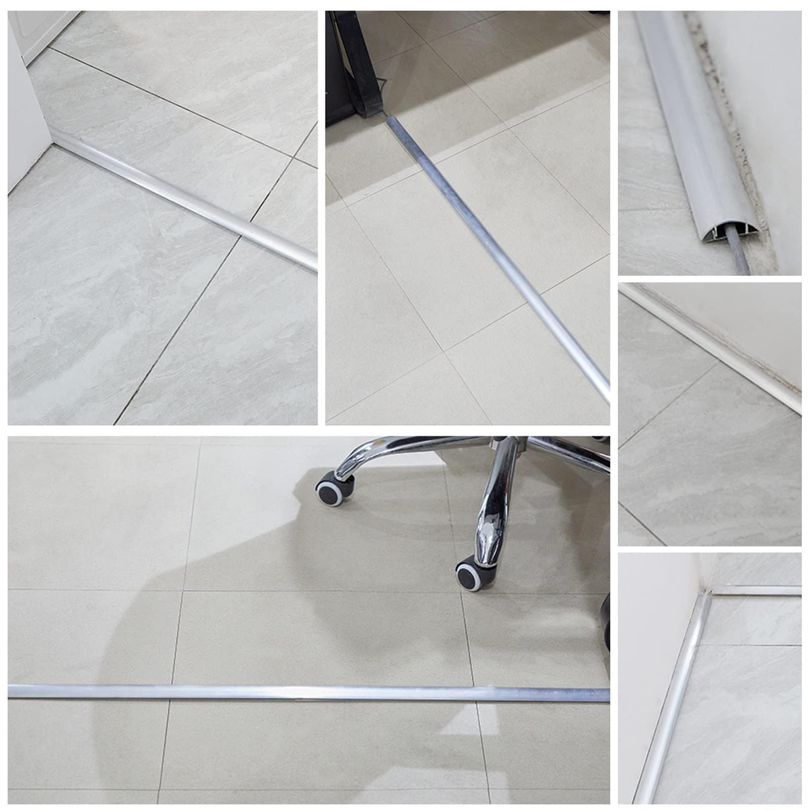 Canalina passacavi, Copertura Cavi semicircolare, Copertura Cavi per Parete, Canalina di Gestione Cavi, Protezione Cavi di Terra, Verniciabile, Facile da installare, Robusto, per scrivanie d
