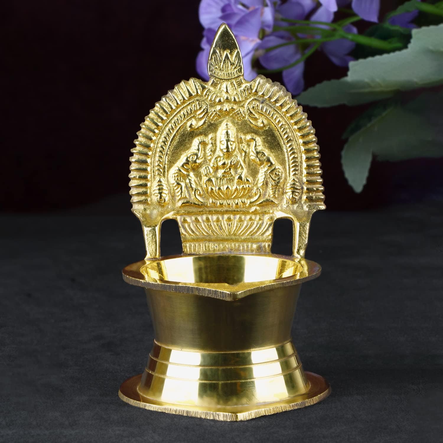 Satvik 4.5 Inch Brass Kamakshi Deepam Samai Ashta Lakshmi Oil Lamp Kamatchi Devi Maa Diya Handcrafted Hindu Puja Religious Sri Kamachi Amman Vilakku Home Decor Pooja Lamp Indian Return Gift Item