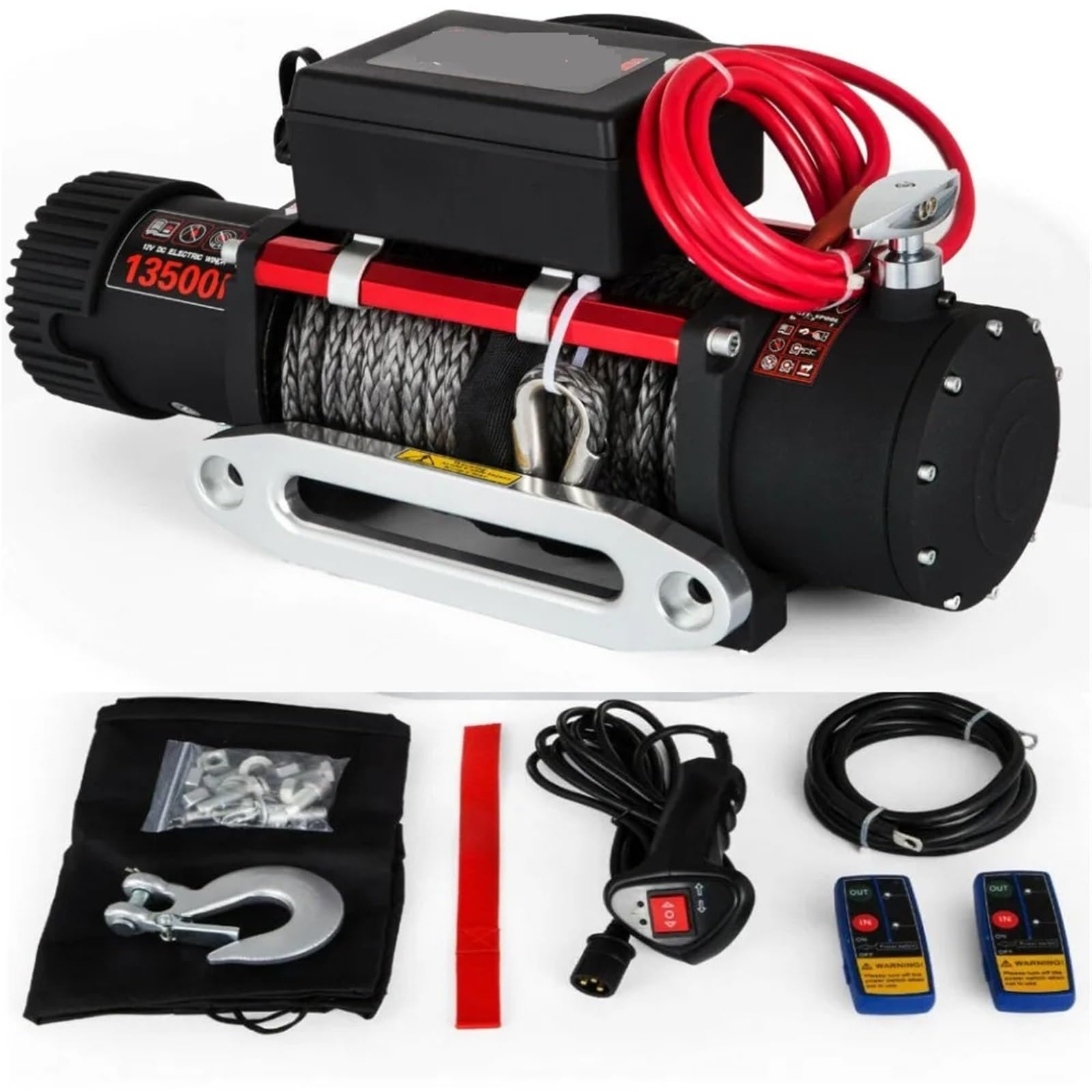 Elektrische Hebezeuge 13500LBS /12000LBS Elektrische Winde Synthetische Seil 12V Winden 4X4 Mit 2 stücke Fernbedienung Für Lkw RVs ATV UTV