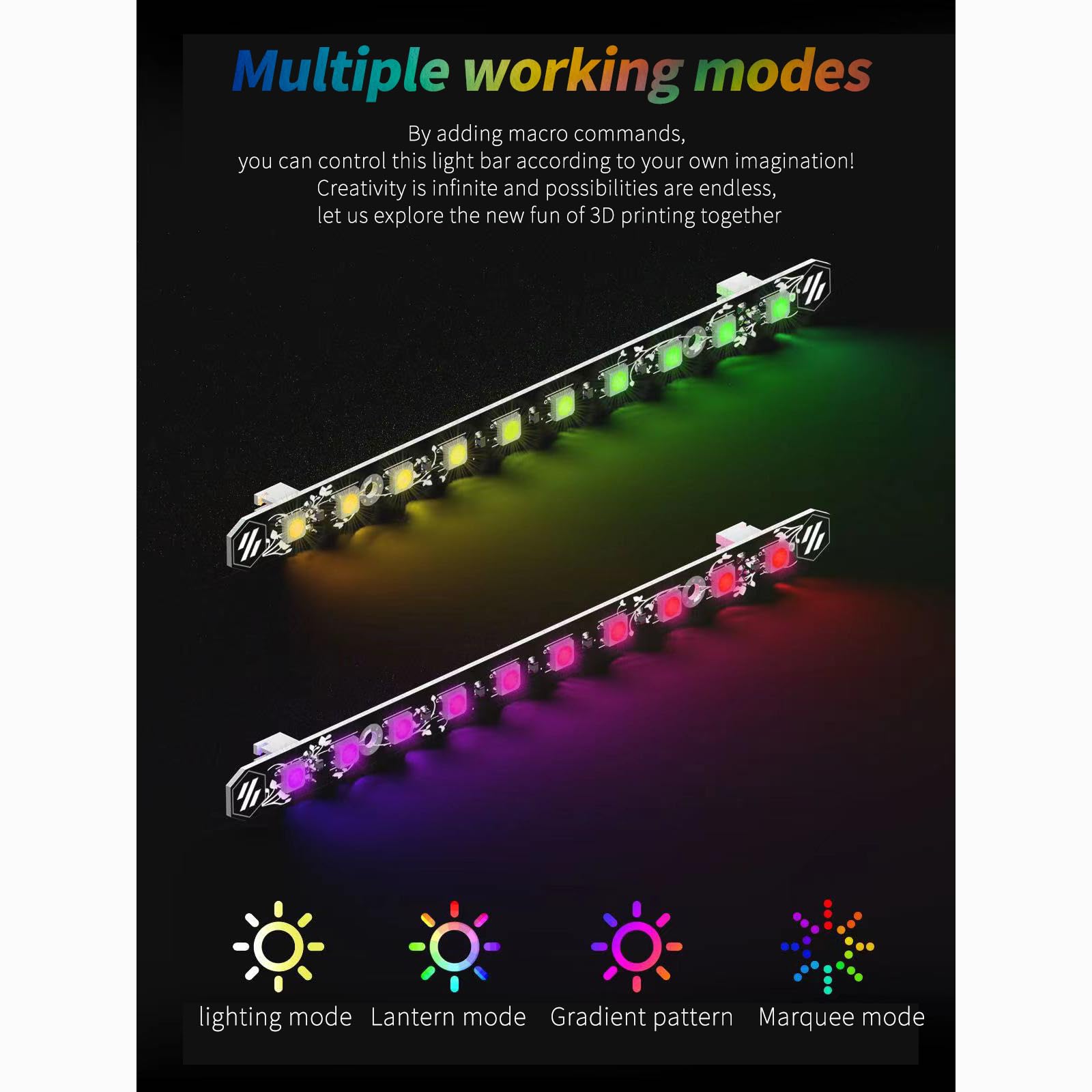 2 Pièces 270mm Imprimante 3D Bande Lumineuse LED Couleur PCB Lampe D'imprimante 3D Pour VORON 2.4 DC5V