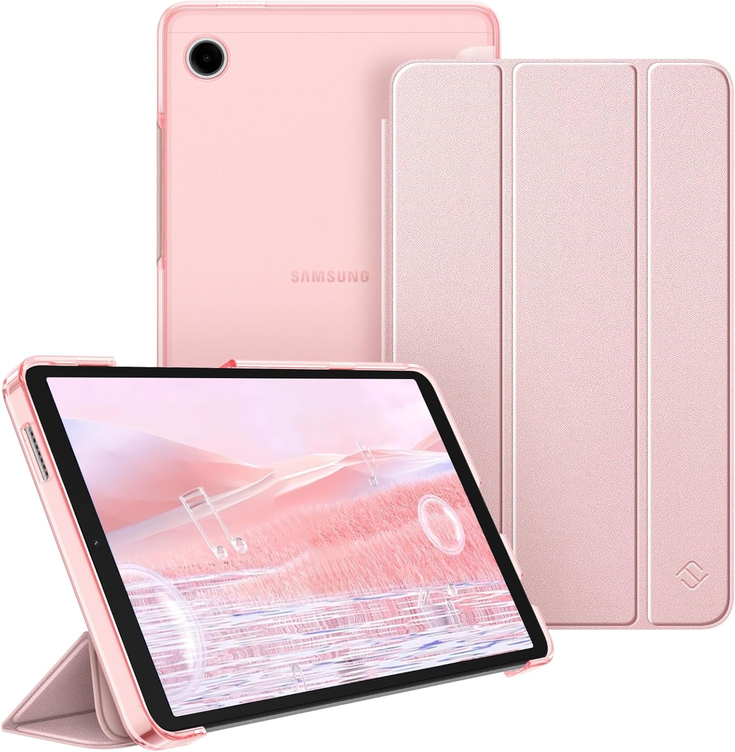 FINTIE Case for Samsung Galaxy Tab A11 8.7 Inch 2025/ Galaxy Tab A9 8.7 Inch Screen Size, Ultra Thin Protective Case with Translucent Back Cover for Tablet A11/ A9, Rose Gold