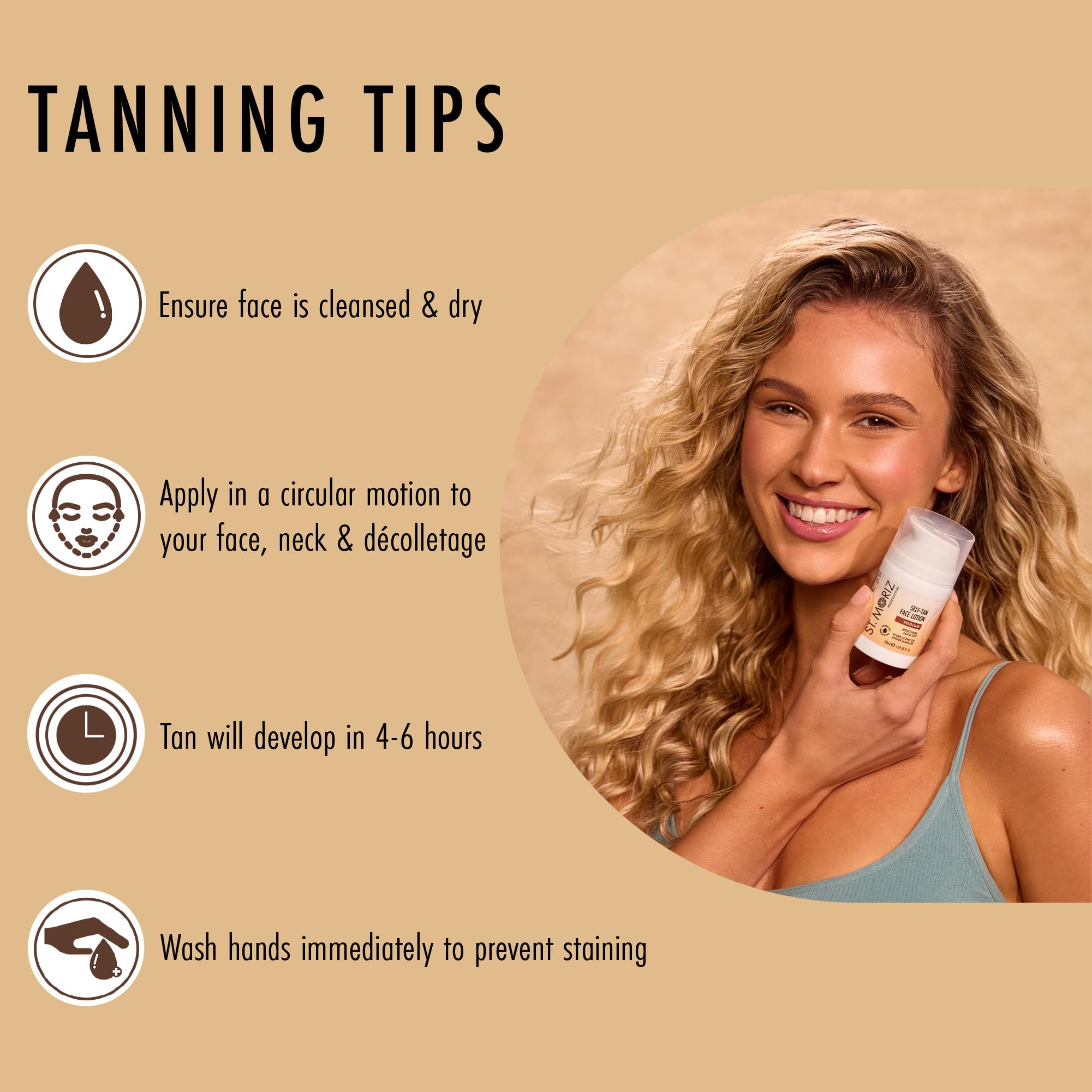 St Moriz Professional Loción facial autobronceadora mediana | Con aloe vera y vitamina E para un bronceado facial gradual y brillo natural | Bronceado falso vegano para la cara | Úsala sola o debajo