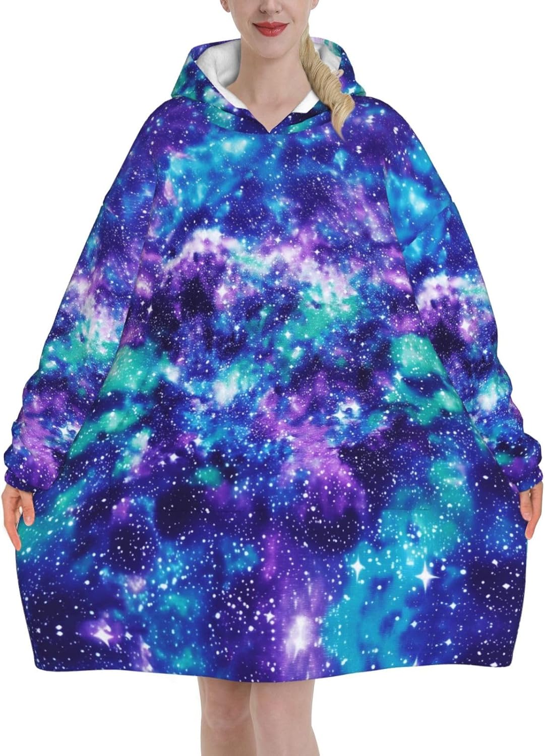 aportt Soft Flannel Hoodie Blanket Warm With Pockets Microfiber Oversized Lightweight Wearable Blankets