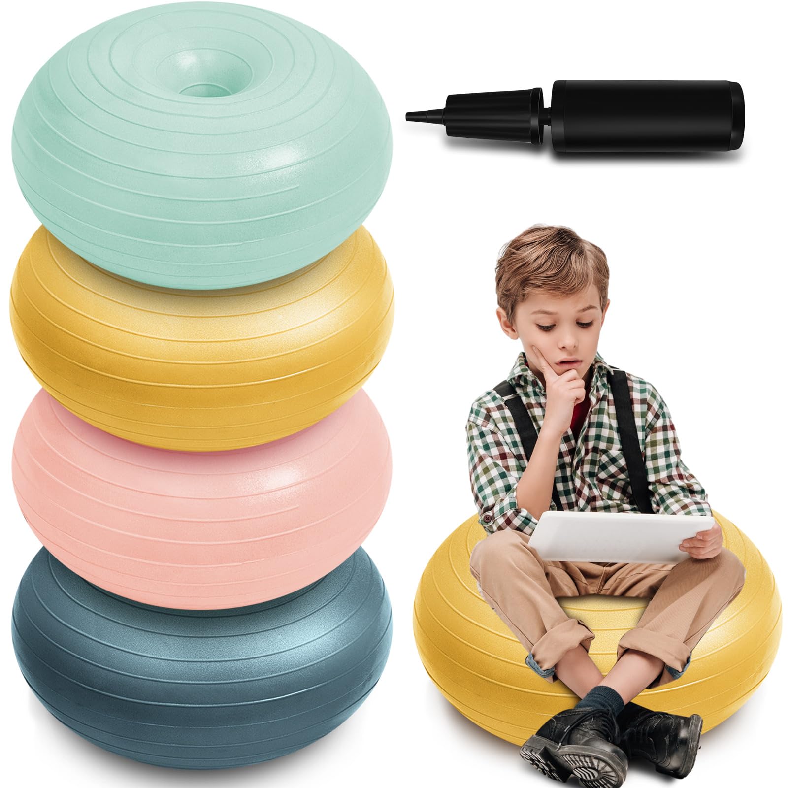 Lewtemi 4 Pcs Flexible Seating for Classroom Elementary 20'', Hippie Color