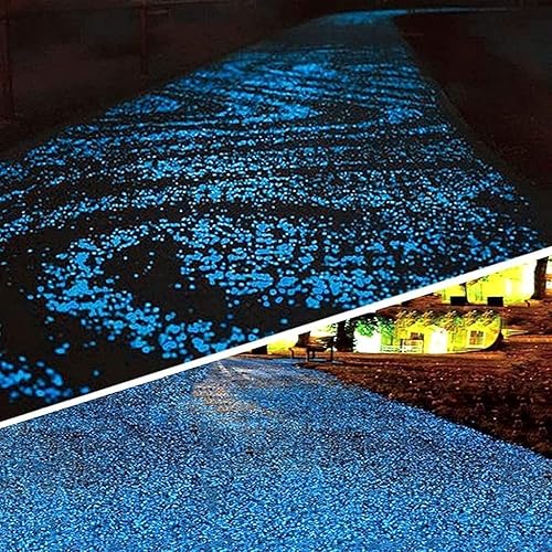 Miniatura 8 de 300 piedras brillantes en la oscuridad para jardín, piedras para decoración de patio y pasarelas, decoración decorativa de jardinería, piedras