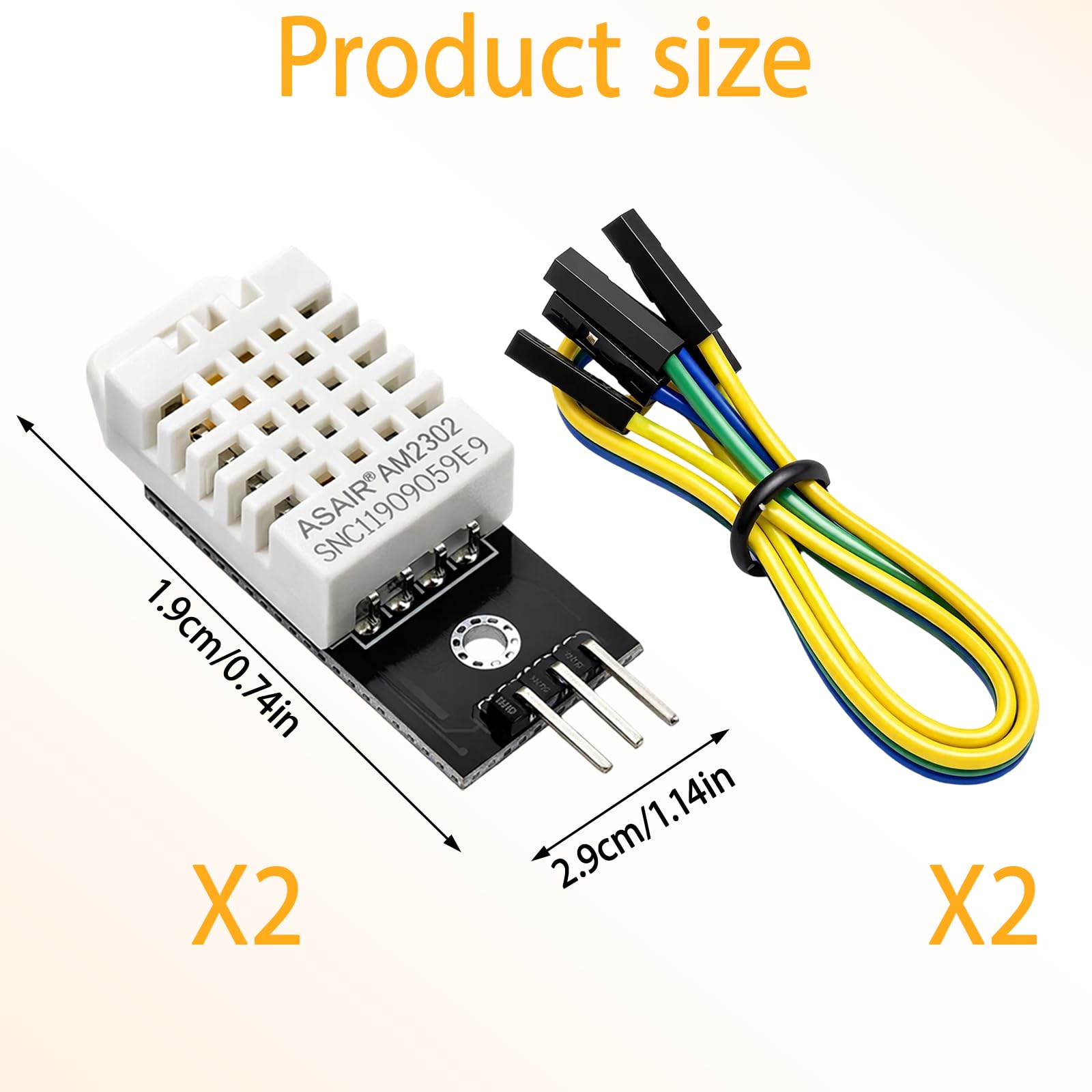 Czujnik Temperatury I Wilgotności DHT22 - Cyfrowy Czujnik Środowiska Z Dokładnością 0,5 ° C, Kompatybilny Z Arduino / Raspberry Pi Z 3-pin Kablem DuPont (kompatybilny Z DHT11)