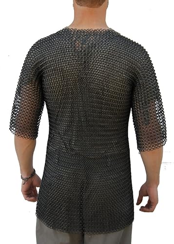 Miniatura 2 de Armory Replicas - Camisa larga de armadura de malla Haubergeon de alta calidad - Auténtico estilo medieval para recreaciones